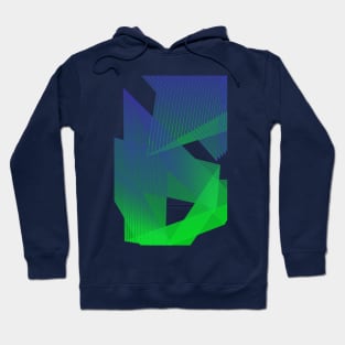 Blue green Geometric futuristic pattern Hoodie